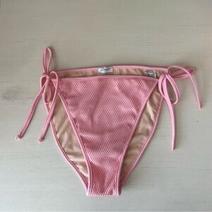 Burberry pink side tie net low rise bikini bottoms - large